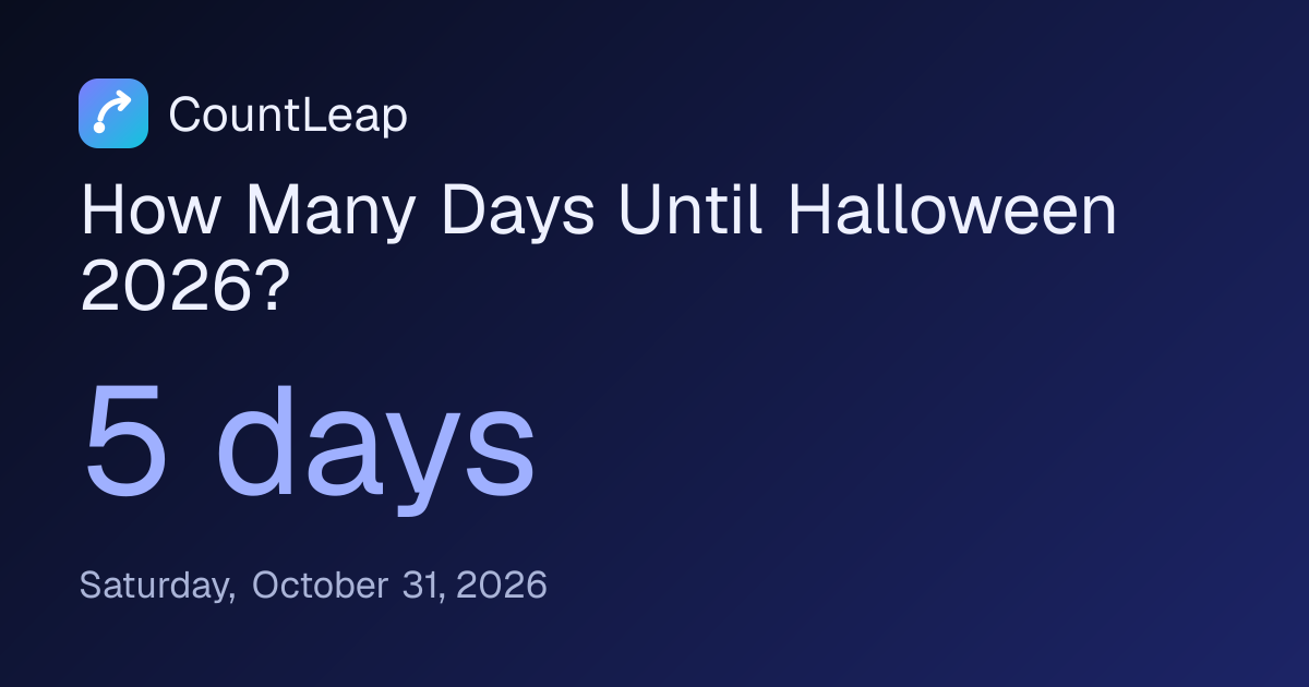 Days Until Halloween 2026 (Live Countdown) | CountLeap